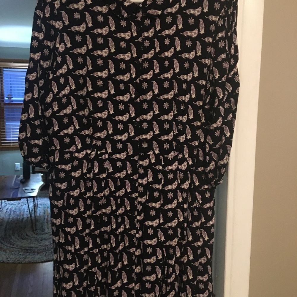 Unique vintage walrus and penguin paisley dress!